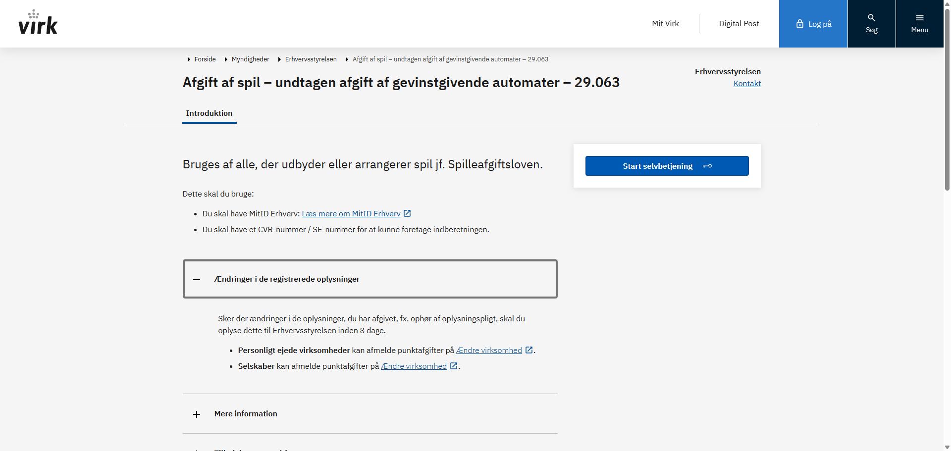 Virk.dk spilafgift